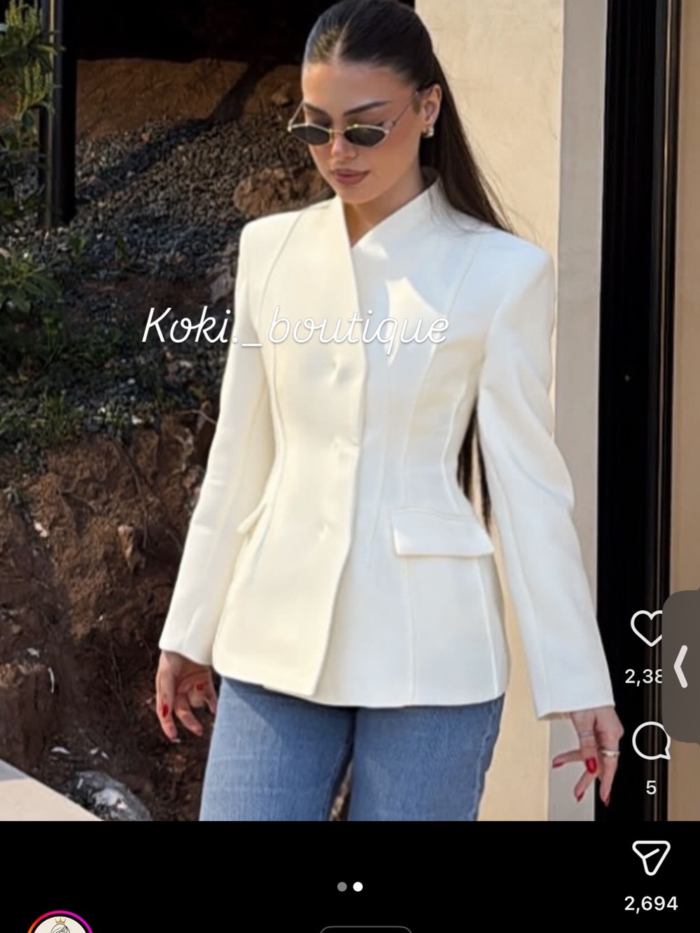 Zara Ivory fitted  Structured Blazer Jacket - Picture 8 of 8